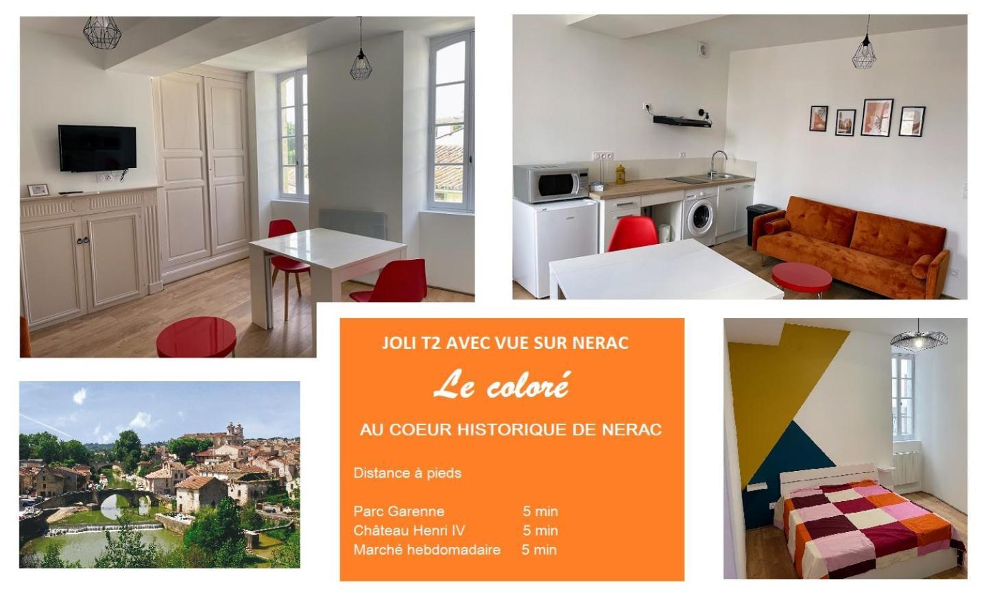 Le Colore- T2 Confortable Avec Vue Sur Nérac Exterior foto